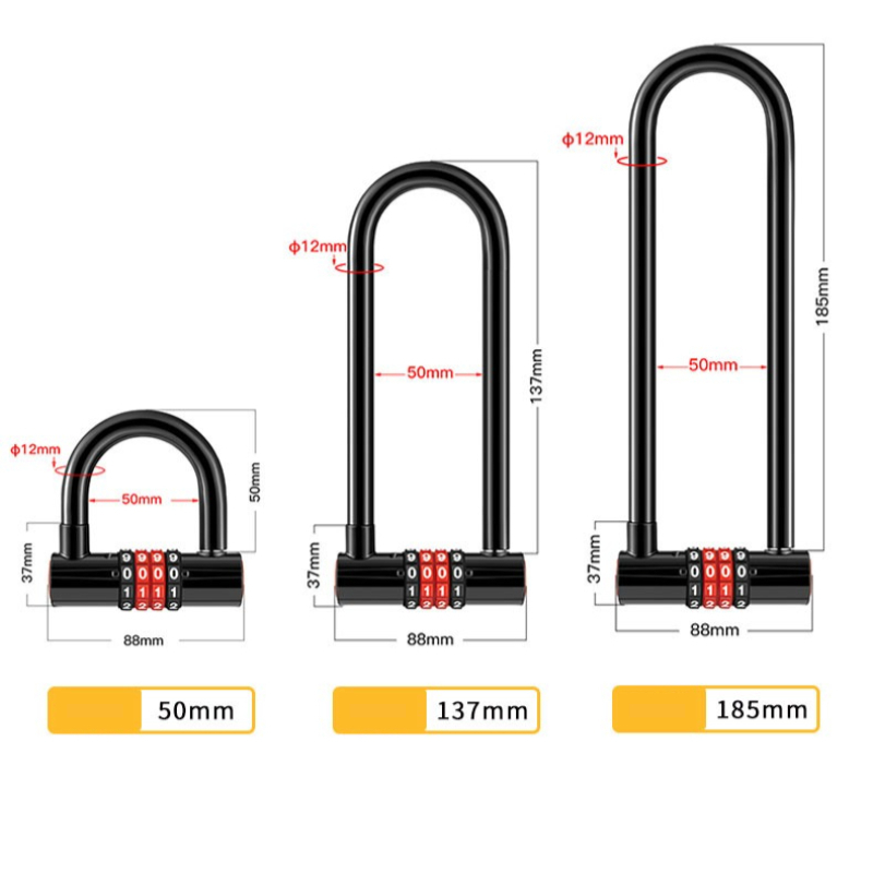 Удлиненный U-образный замок 18 – обзор и цена Cable Lock Flexible